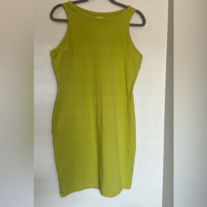 WILD FABLE Sleeveless Lime Green Bodycon Dress COTTON SUMMER VACAY BEACH BRUNCH
